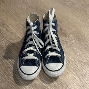 Converse Kids High-Top Sneakers - Dark Blue and White